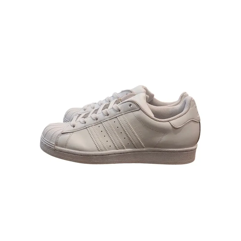 Adidas Superstar Womens 7.5 White‎ Leather Shell Toe Sneakers FW2294